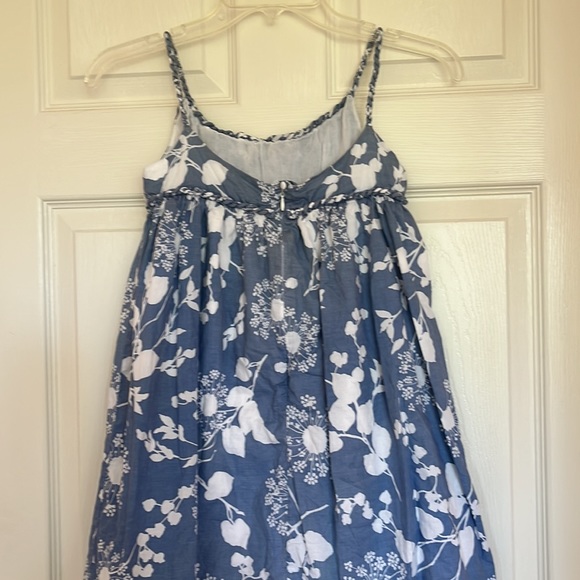 MobyGoby Blue floral zipper dress size 10 - Picture 2 of 4